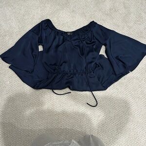 Elegant Navy Off Shoulder Vici Dress